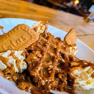 Biscoff Waffles smothered in cream