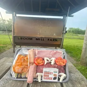 Fresh BBQ meat selection from farm shop